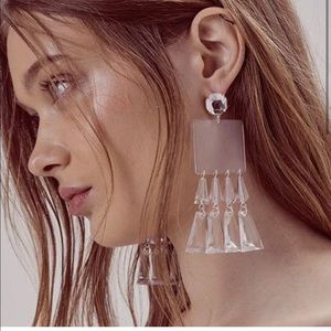 New with bag For Love and Lemons Jordyn Earrings in Crystal Clear